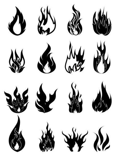 Fire Flames Set Icons Stock Vector Image By ©mix3r 74102143