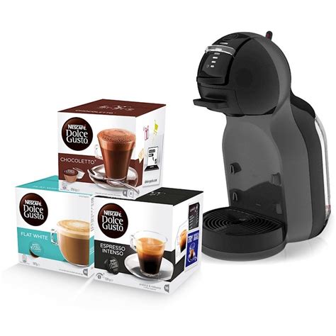 Inspired by a drop of coffee, the beautiful nescafé® dolce gusto® drop automatic capsule coffee machine is a truly stylish piece for your kitchen. NESCAFE Dolce Gusto Mini Me + Flat White, Espresso Intenso ...