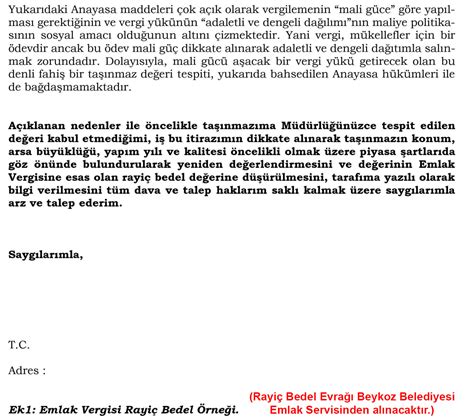 Kesintisine i̇tiraz edilen reçete işlem numarası: Değerli Konut Vergisi Bilgilendirme Yazısı ve Dilekçe ...