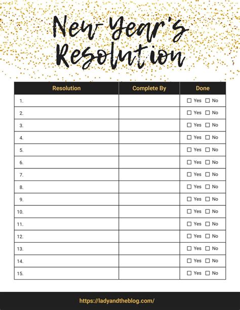 New Year's Resolution List - Free Promise Printable Here | New years resolution list, Resolution ...