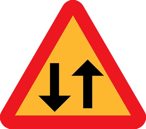Free Vector Graphic Two Way Traffic Straight Ahead Free Image On