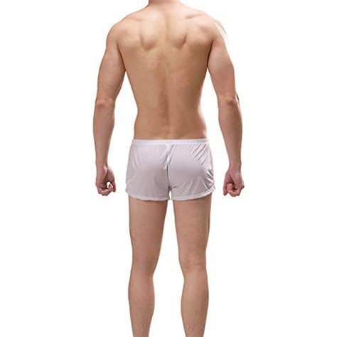 Kamuon Men S Sexy Breathable Built In Pouch Boxers Underwear Lounge Sleep Shorts Us L Asian