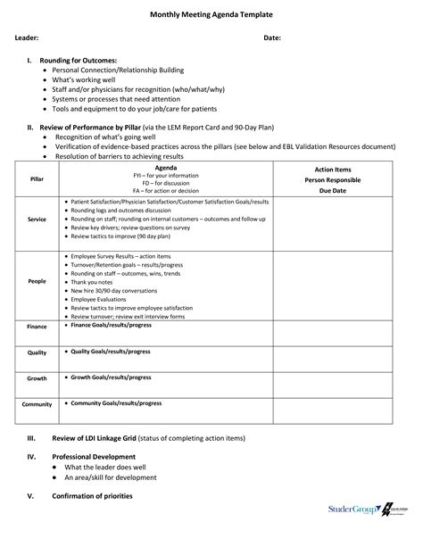Monthly Meeting Agenda - How to create a Monthly Meeting Agenda? Download this Monthly Meeting ...