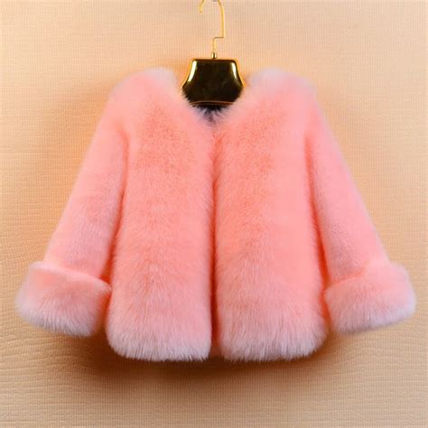 New Childrens Imitation Fox Fur Coat Autumn And Winter Girls Small