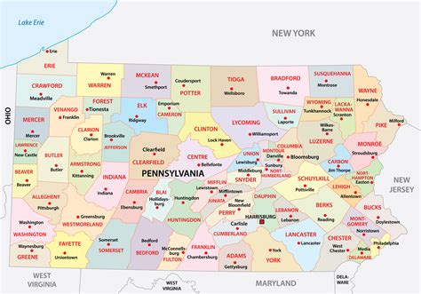 Pennsylvania Counties Map Mappr