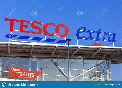 Tesco Extra Supermarket Logo Advertising Sign Editorial Stock Image