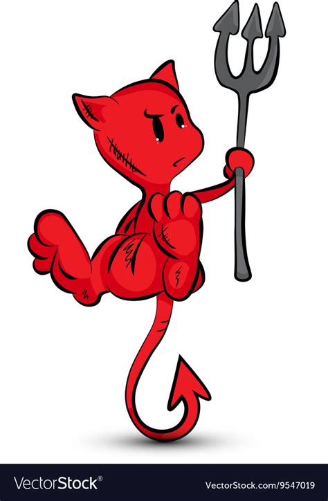 Halloween Character Cartoon Little Red Devil Vector Image