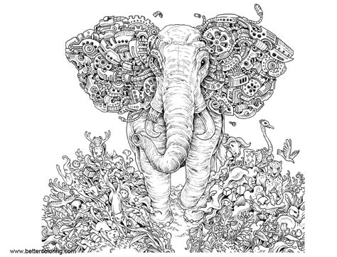 Free loving elephant coloring page printable. Mythomorphia Coloring Pages Elephant - Free Printable ...
