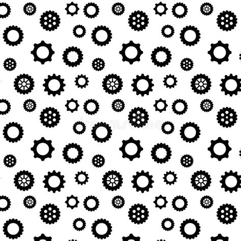 Gears Seamless Pattern Seamless Black Gears Pattern With Isolated On