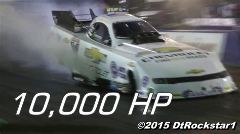So, imagine a horse raising. 10,000 Horsepower Top Fuel Funny Cars Blasting By! - YouTube