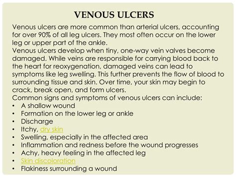 Ppt The Difference Between Venous And Arterial Ulcers Powerpoint