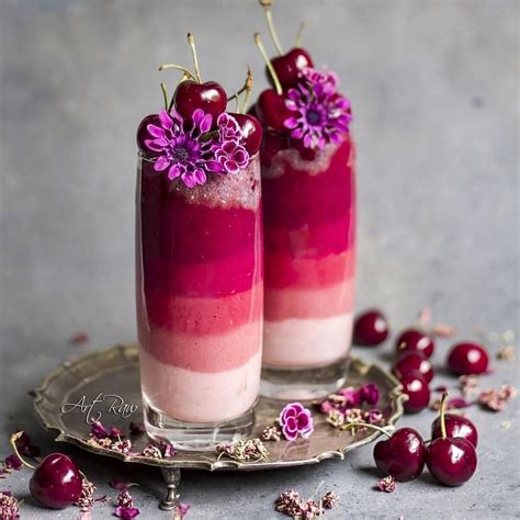 Pink Layered Goodness By Artrawpaulina 💖 Simple Recip Dessert Drinks