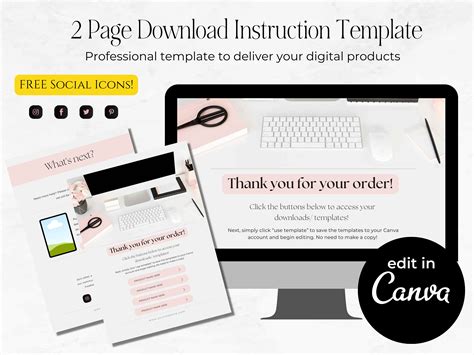 Digital Products Template Download Instruction Template For Digital