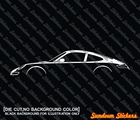 2x Car Silhouette Stickers For Porsche 911 Carrera 997 Etsy