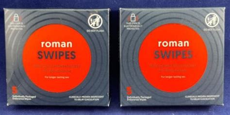 Roman Swipes 2 Packs Of 5 4 Benzocaine Wipes For Premature Ejaculation Ebay