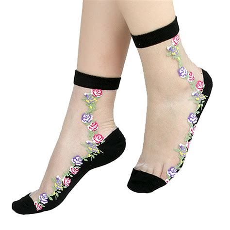 Kaboer 40 Styles Beautiful Sock Flower Summer Women Lace Socks Crystal