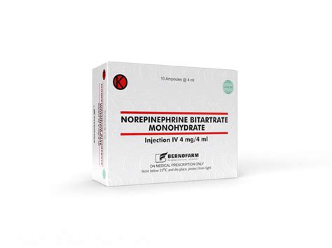Norepinephrine 4mg4ml Injection Bernofarm