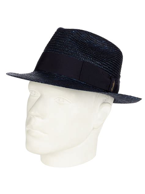 Borsalino Panama Straw Hat In Blue For Men Lyst
