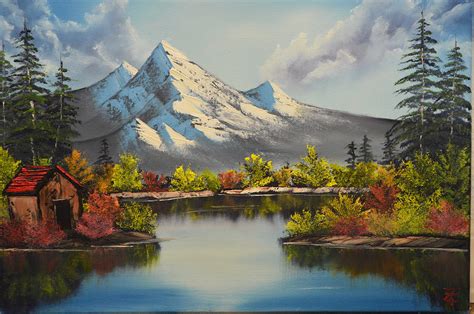 Fall Mountain Lake Painting By Tina Zarichniak Fine Art America