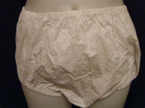Angela Milky White Adult Plastic Brief Diaper Cover M L New Ebay