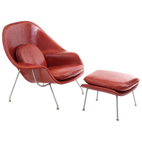 Its name expresses its purpose: Early Eero Saarinen Knoll Womb Chair and Ottoman in ...