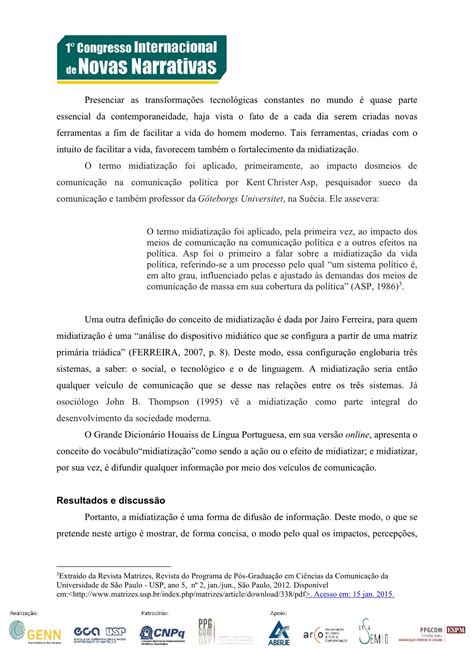 Resumo Expandido Pronto Word