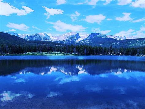 Free Download Rocky Mountain Blue Blue Blue Sky Trees Lake Rocky
