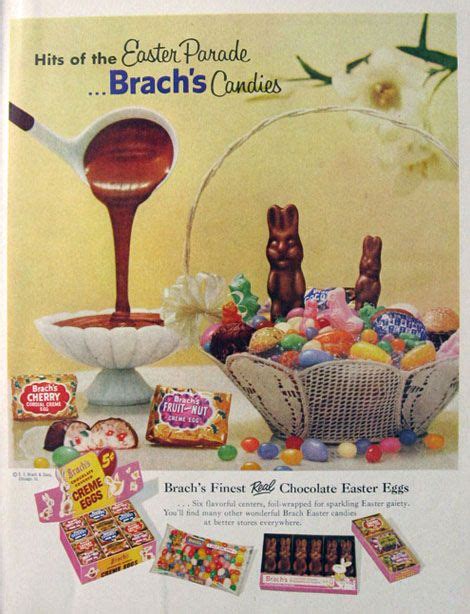 1957 Brach S Easter Candy Ad ~ Chocolate Bunnies And Eggs Vintage Candy And Gum Ads Easter Candy
