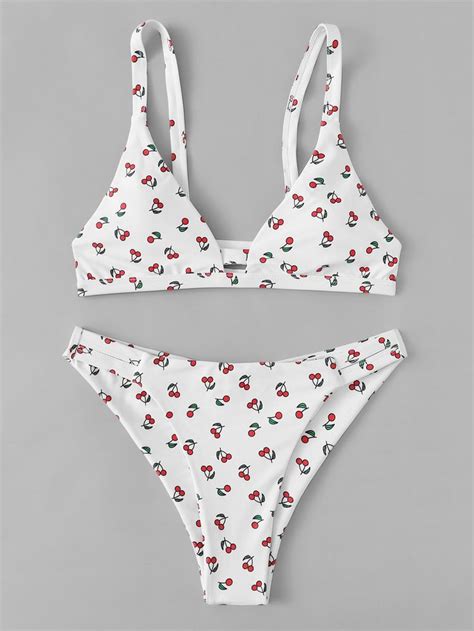 Cherry Print Bikini Set Bikinis Cute Swimsuits Swimsuits Outfits