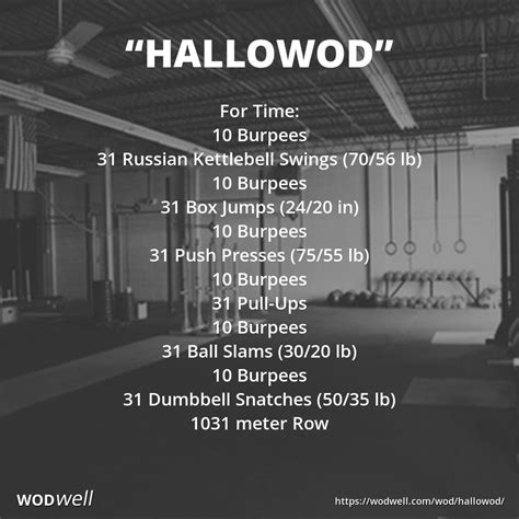 Hallowod Wod For Time 10 Burpees 31 Russian Kettlebell Swings 70