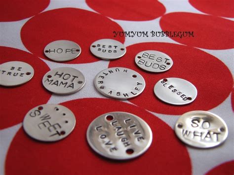 Single Sterling Silver Handstamped Disc Charm Cotton Cord Etsy