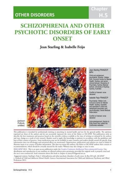 schizophrenia and other psychotic disorders of early onset iacapap