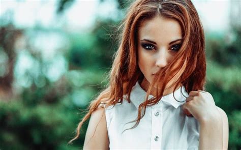 Women Model Alla Berger Georgy Chernyadyev Long Hair Face Eyes Redhead Wallpaper