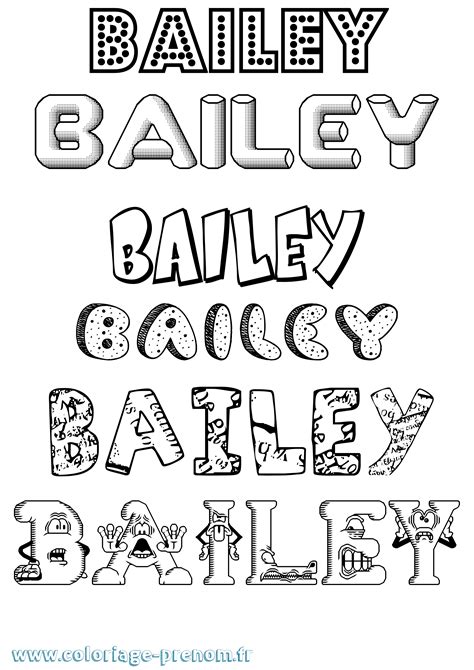 Coloriage Du Prénom Bailey à Imprimer Ou Télécharger