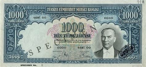 Banknote World Educational Turkey Turkey 1000 Turkish Lira