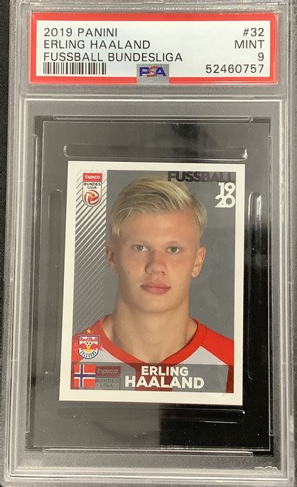 Erling Haaland Rookie Sticker 32 2019 Panini Fussball Bundesliga Psa