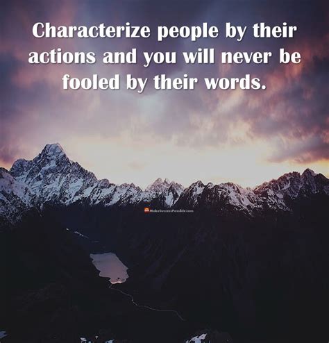 Characterize People By Their Actions