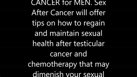 Sex After Cancer Welcome Message Youtube