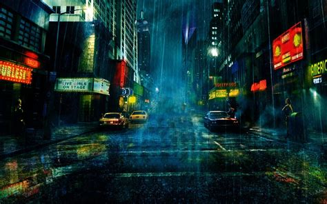 Rainy City At Night Wallpapers Top Free Rainy City At Night