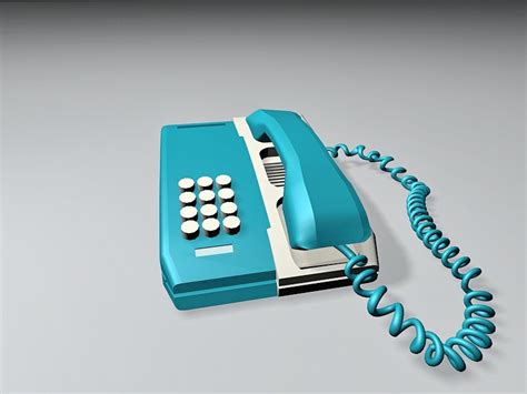 Blue Desk Telephone 3d Model 3ds Max Files Free Download Cadnav