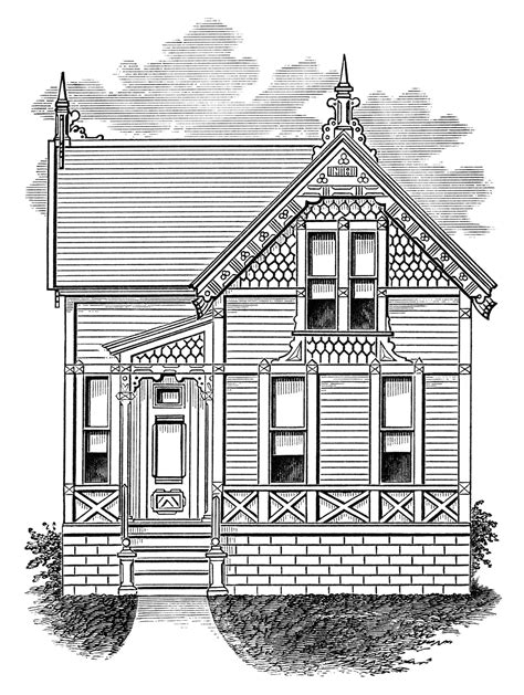 Victorian House Illustration Victorian Homes Cottage Images