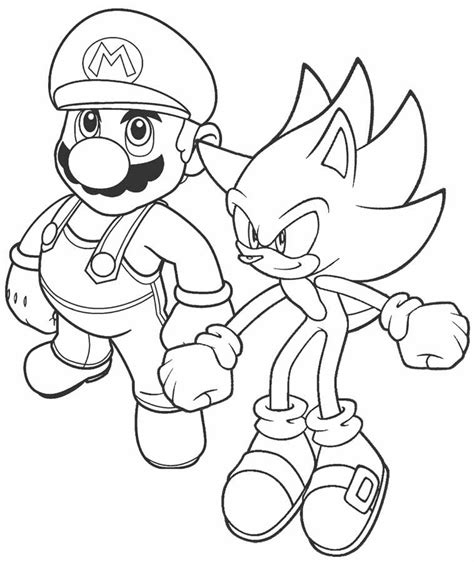 Sonic And Mario Coloring Page Free Printable Coloring Pages For Kids