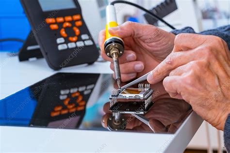 Person Soldering An Electronic Component Stock Image F0183584