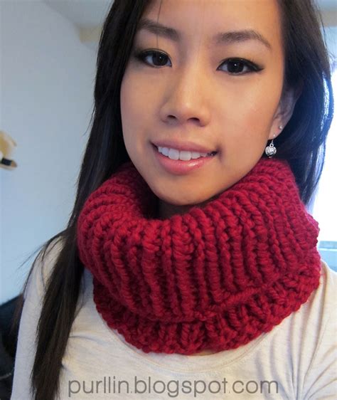 Purllin Quick Knit Cowl Neck Warmer Free Knitting Pattern