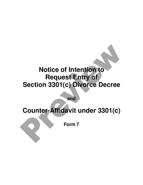 Pennsylvania Complaint In Divorce Divorce Complaint Us Legal Forms