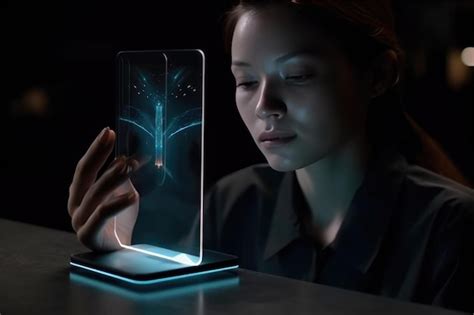 Premium Ai Image Cell Phone Of The Future Transparent Invisible