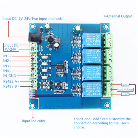 Dc 7v 24v 4 Channel Relay Control Switch Rs485ttl Uart Module Modbus