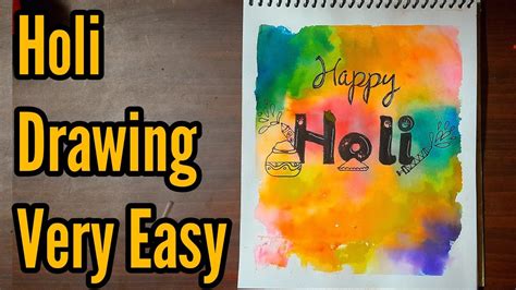 Holi Drawing Easy Holi Drawing Watercolor Holi Drawing For Beginners