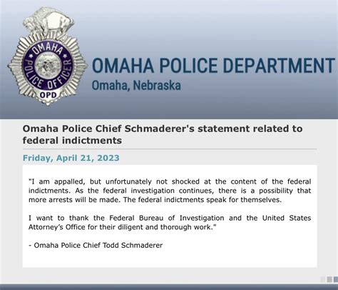 Omaha Scanner On Twitter Omahapolice Chief Todd Schmaderer Releases