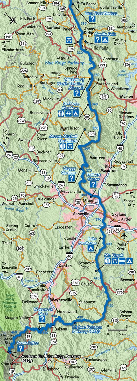 Printable Map Of Blue Ridge Parkway